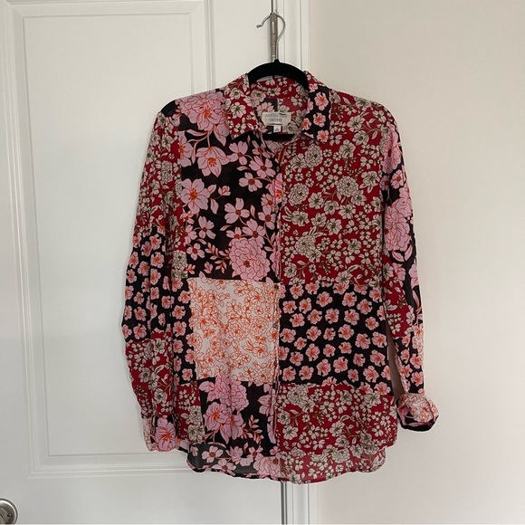 JOHNNY WAS Flora Mix Print Button-Up Cotton Shirt - Picture 3 of 6